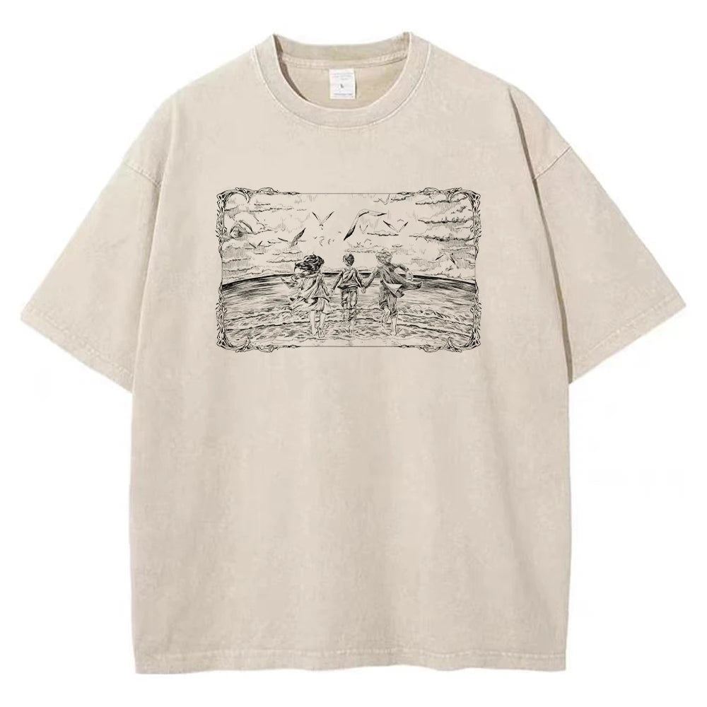 washed attack on titan tee