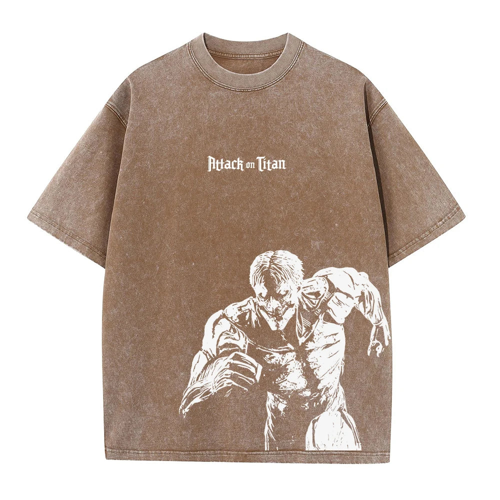 washed attack on titan tee