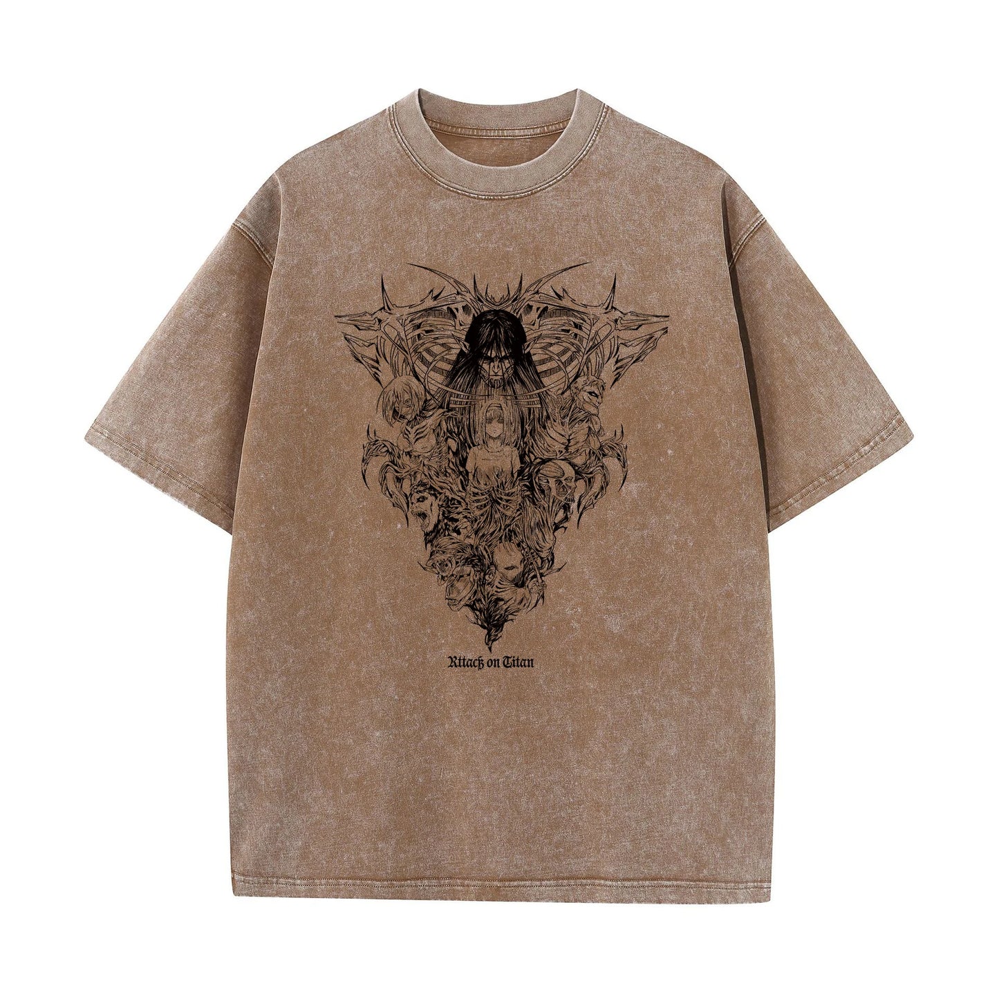 washed attack on titan tee