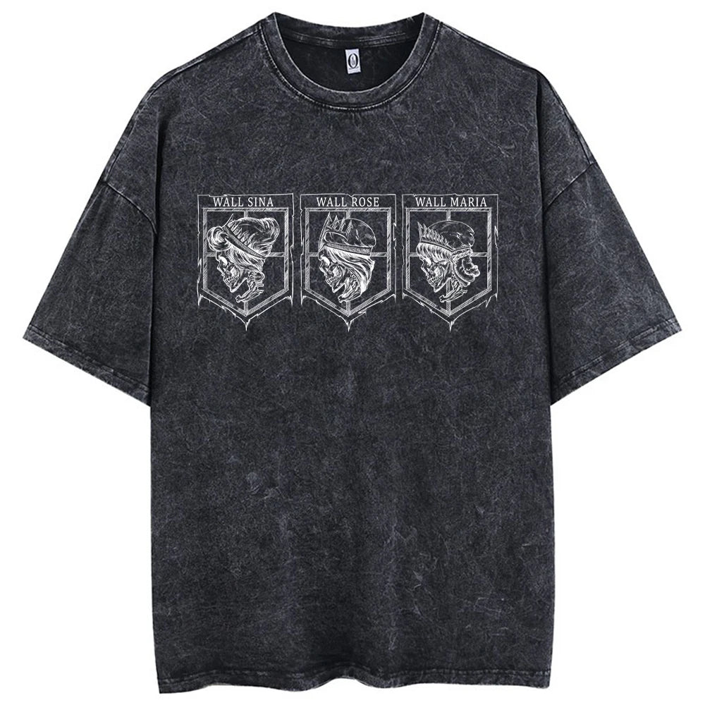 washed attack on titan tee