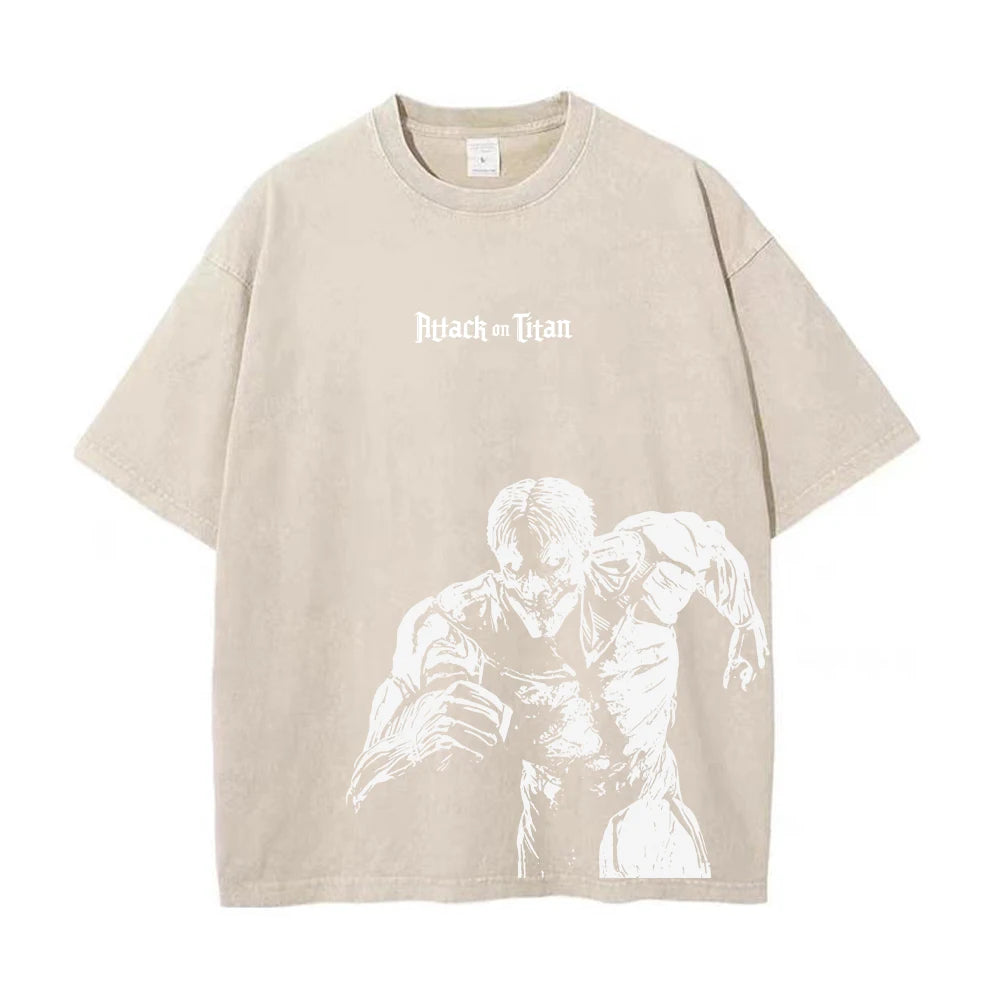 washed attack on titan tee