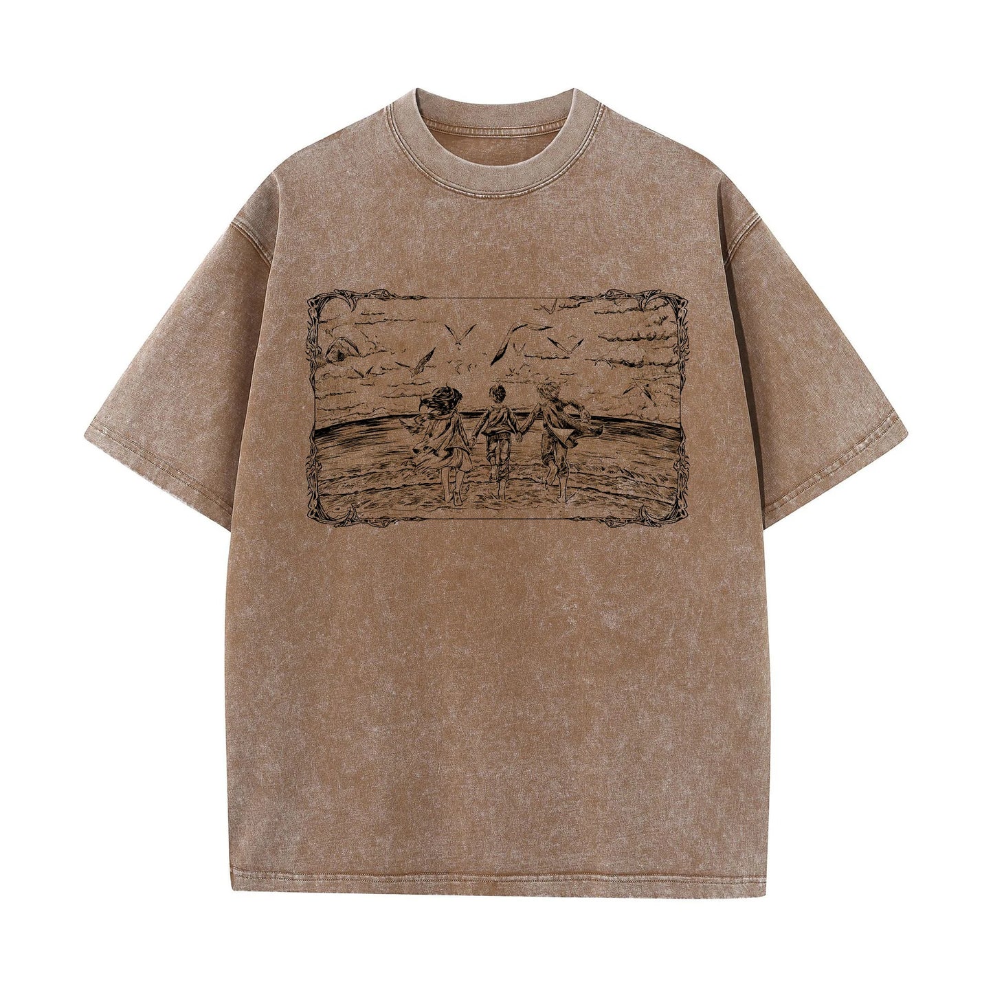 washed attack on titan tee