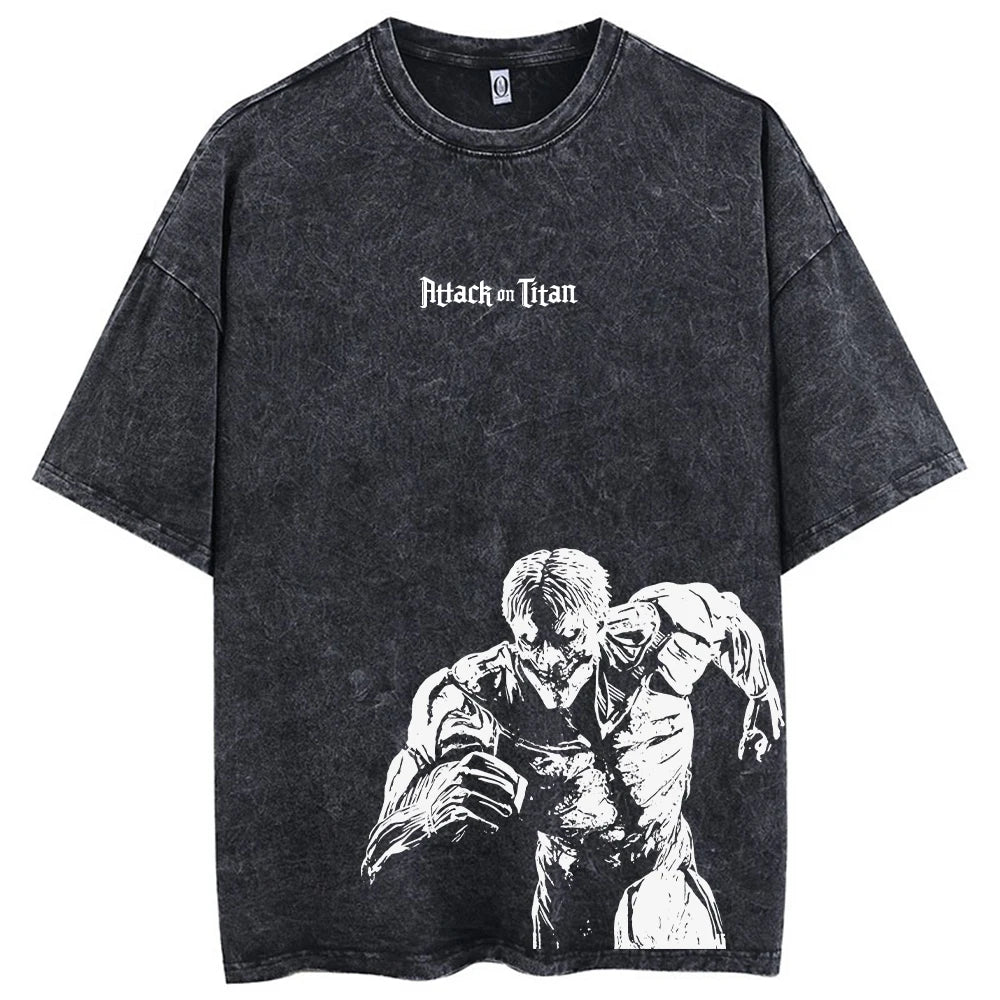 washed attack on titan tee