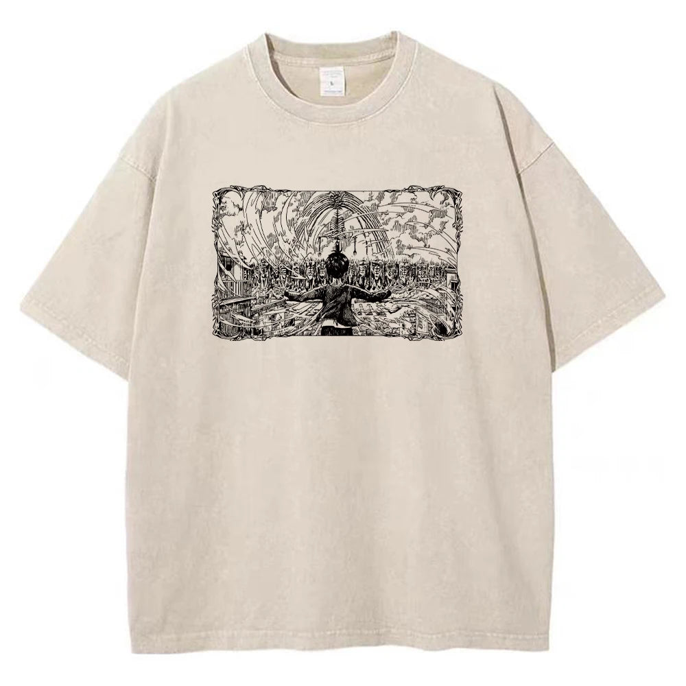 washed attack on titan tee