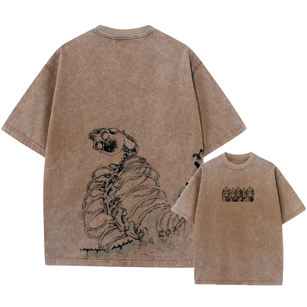 washed attack on titan tee