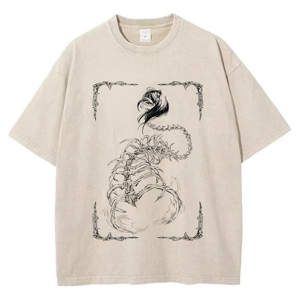 washed attack on titan tee