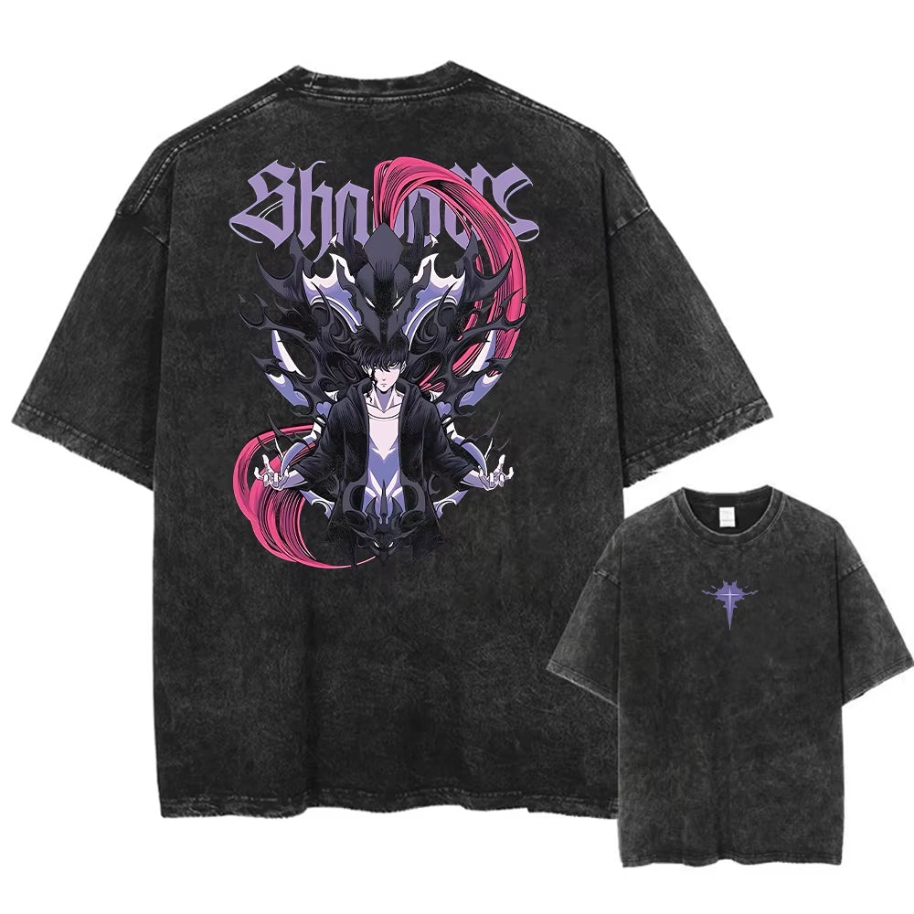 Faded Solo leveling graphic T-shirt 