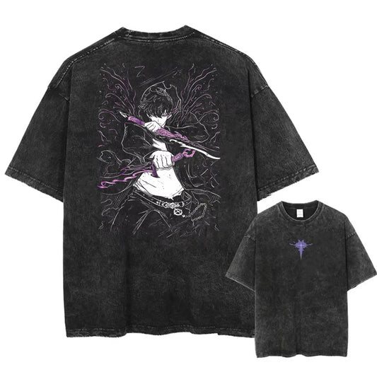 Faded Solo leveling graphic T-shirt 