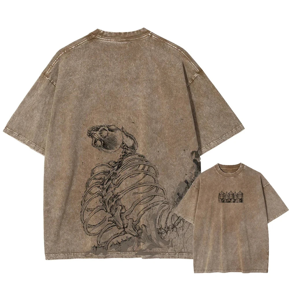 washed attack on titan tee