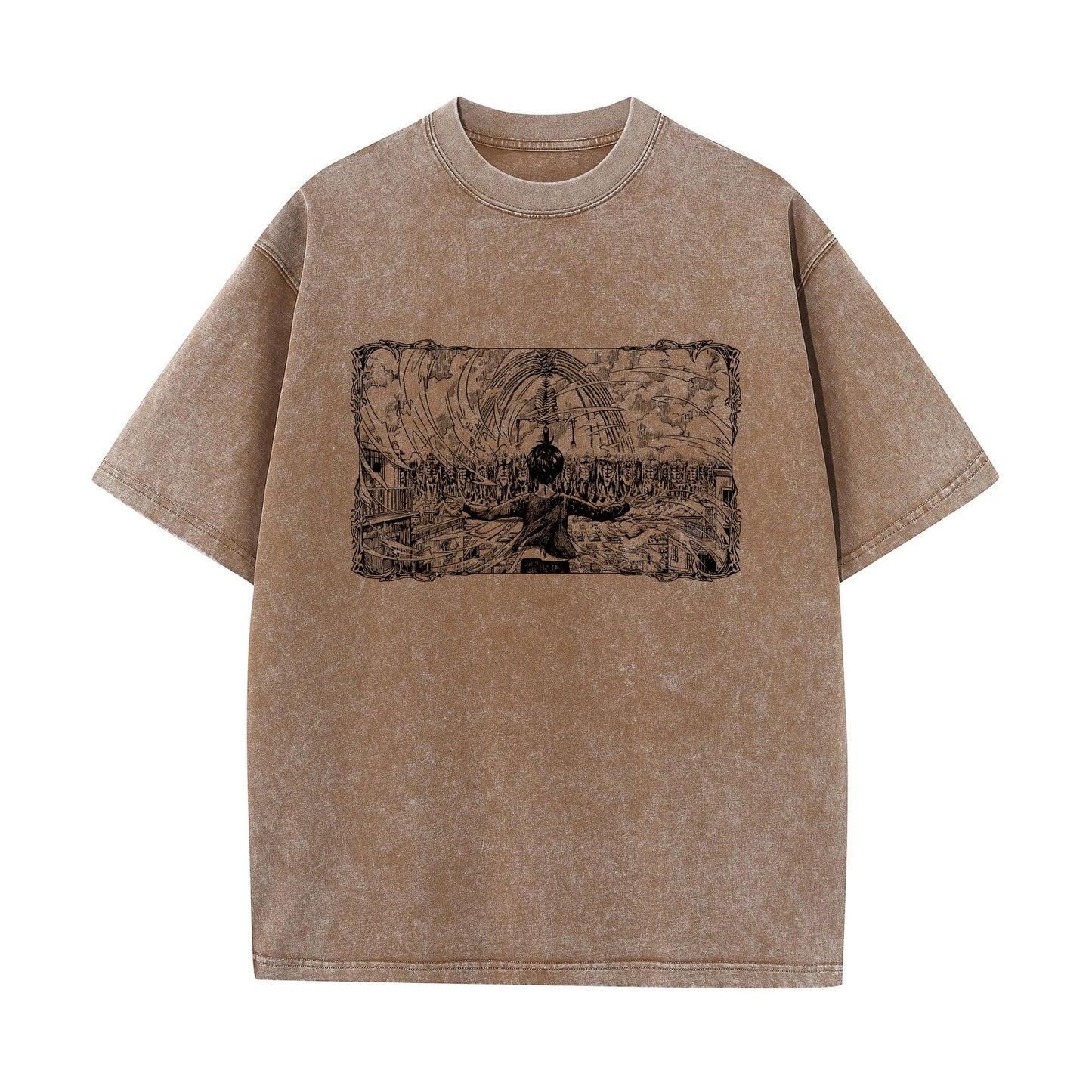 washed attack on titan tee