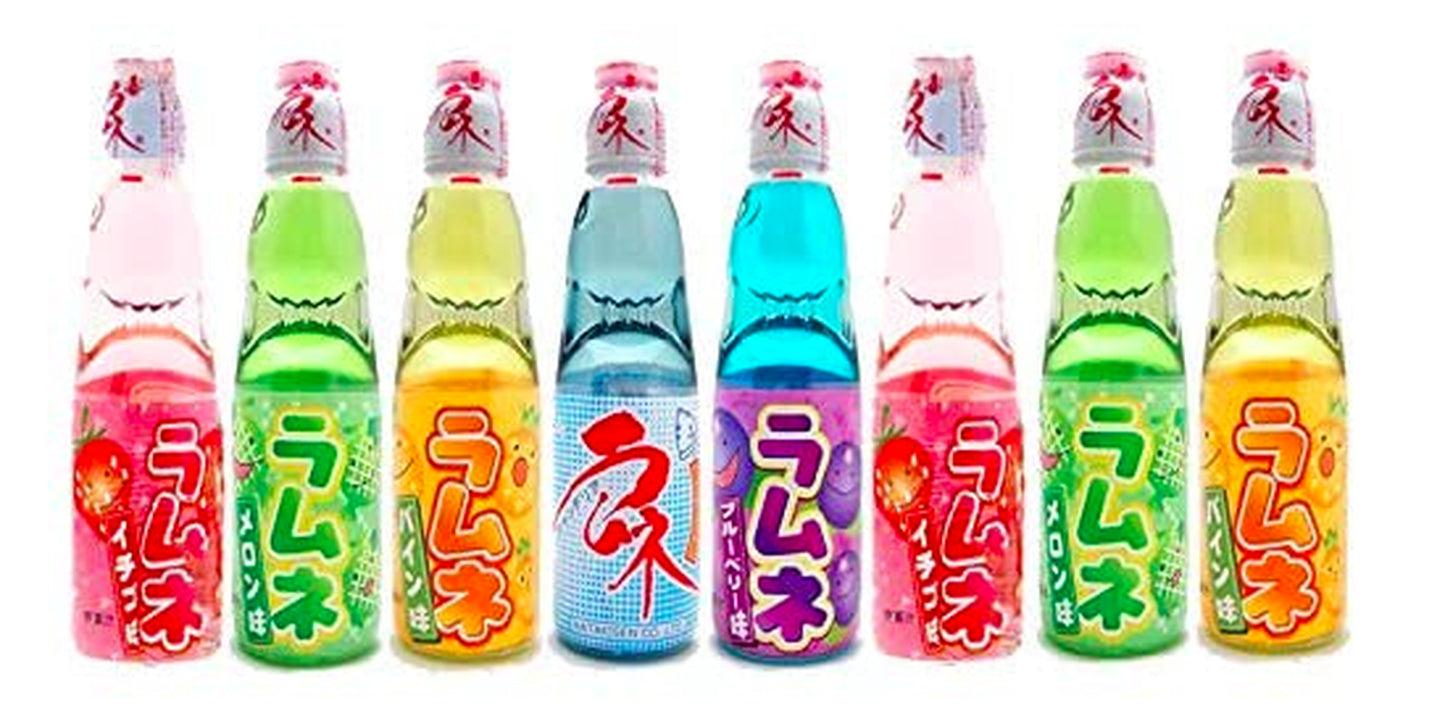 Ramune Japanese Soda Variety 6 Pack-Hata Bin-Iri Multiple Flavors-Japane