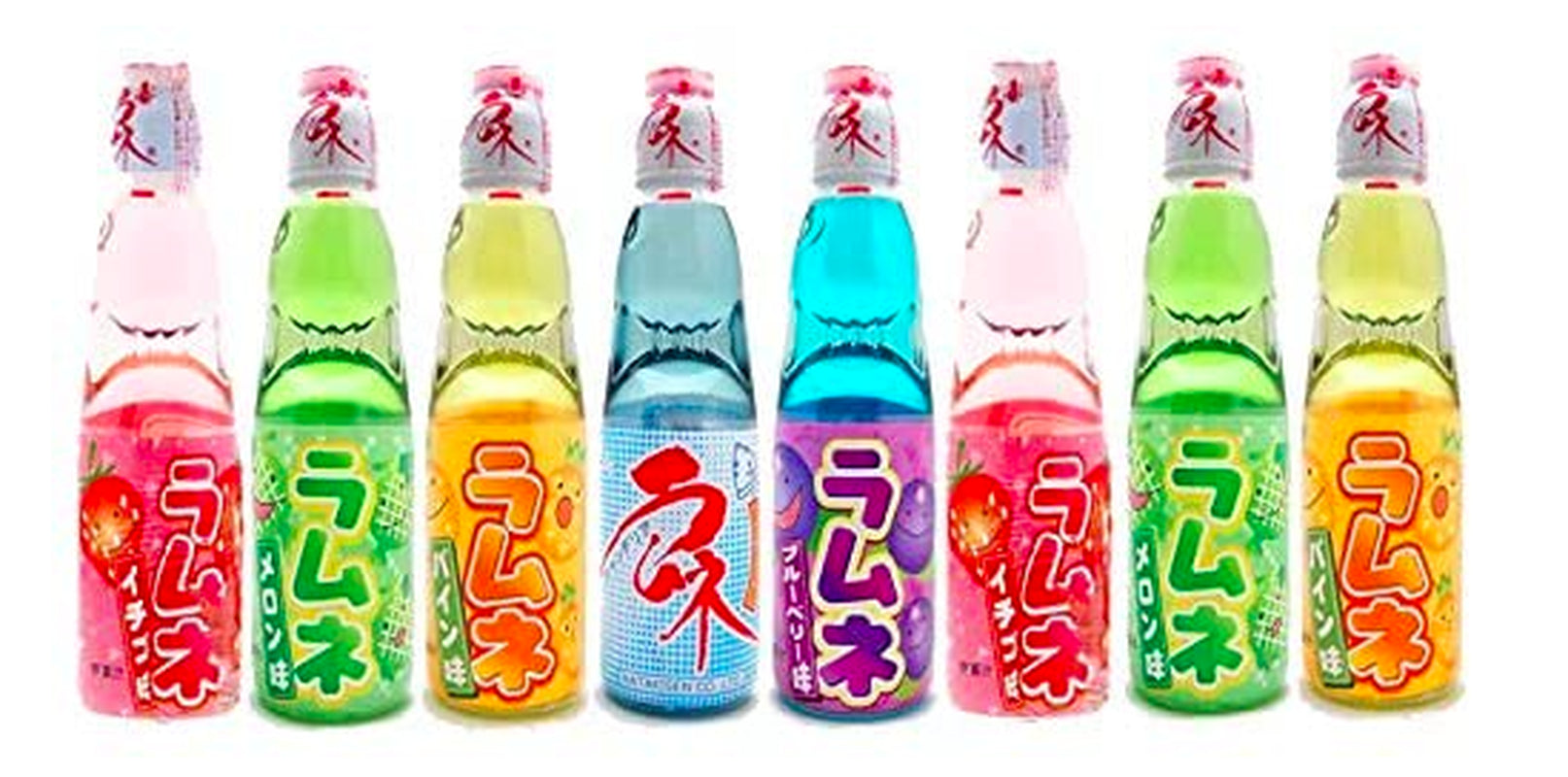 Ramune Japanese Soda Variety 6 Pack-Hata Bin-Iri Multiple Flavors-Japane